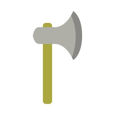 Düz bir arkaplanda izole edilmiş balta simgesi. 