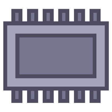 Beyaz arkaplanda izole edilmiş mikroçip simgesi