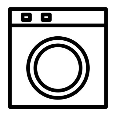 çamaşır makinesi simgesi, vektör illüstrasyonu
