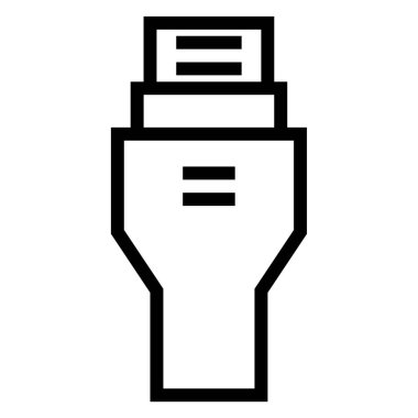 Beyaz arkaplanda modern usb kablo simgesi     