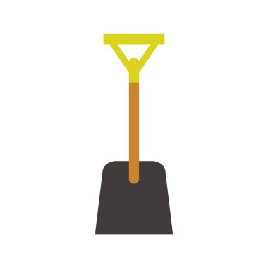 Kazı ve inşaat ikonu için kürek, moda tarzı, beyazda izole  