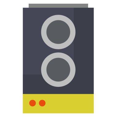 Ses hoparlörü simgesi. Subwoofer simgesi beyazda izole edildi 