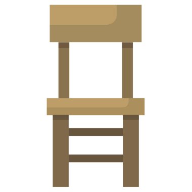 Tahta tabure ikonu vektör illüstrasyon grafik tasarımı