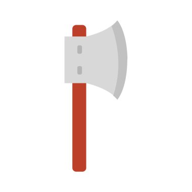 Düz bir arkaplanda izole edilmiş balta simgesi. 