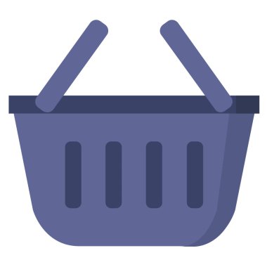 Alışveriş sepeti simgesi, vektör illüstrasyonu