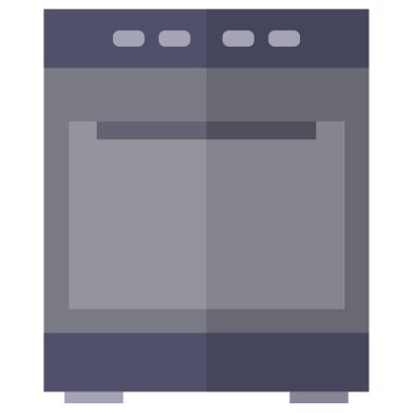 Beyaz arkaplanda izole edilmiş düz stil bulaşık makinesi simgesi. 