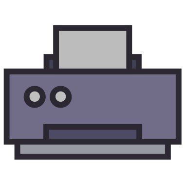 Yazıcı simgesi beyaz arkaplanda izole edildi