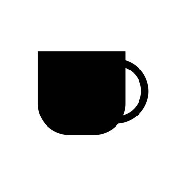 Beyaz arkaplanda izole edilmiş düz bir çay fincanı simgesi. 