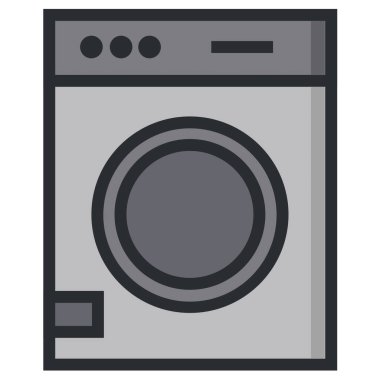 çamaşır makinesi web simgesi vektör çizimi  