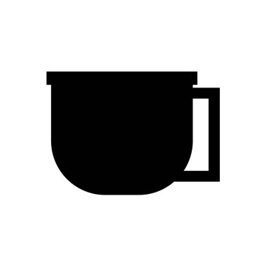 Beyaz arkaplanda izole edilmiş düz bir çay fincanı simgesi. 