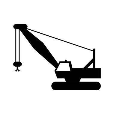 inşaat vinç simgesi, vektör illüstrasyon