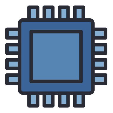 Beyaz arkaplanda izole edilmiş mikroçip simgesi