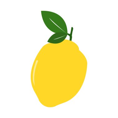 Beyaz arkaplanda izole edilmiş limon simgesinin vektör çizimi 