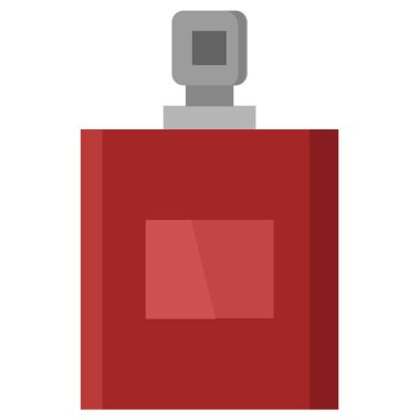 Beyaz arkaplanda izole edilmiş düz bir parfüm simgesi. 