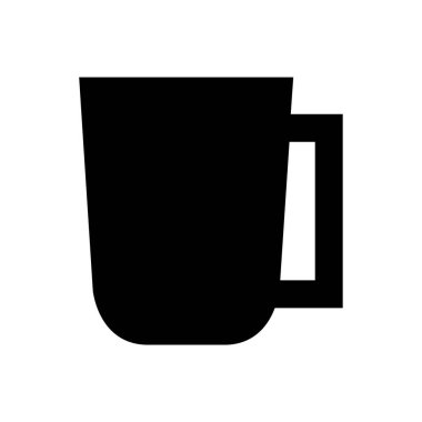 Beyaz arkaplanda izole edilmiş düz bir çay fincanı simgesi. 