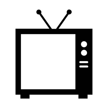 Beyaz arkaplanda televizyon simgesi izole edildi