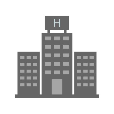 Hastane izometrik bileşim vektör çizimi