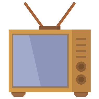 Beyaz arkaplanda televizyon simgesi izole edildi