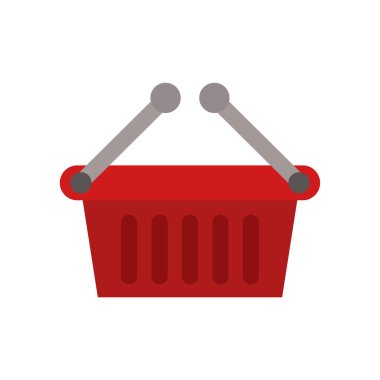 Alışveriş sepeti ikon vektör illüstrasyonu