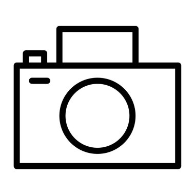 Kamera simgesi vektörü. çizgi vektör simgesi izole edildi