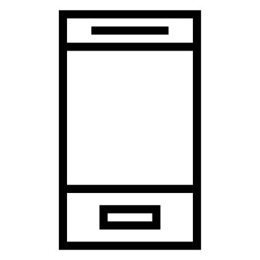 Beyaz arkaplanda akıllı telefon simgesi, modern cep telefonu simgesi 