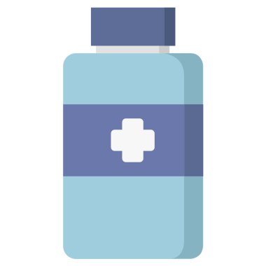 Beyaz arka planda izole edilmiş ilaç şişesi