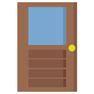 Kapı vektör simgesi. Giriş kapısı, çıkış kapısının vektör grafik çizimi 