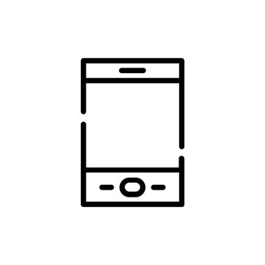 Beyaz arkaplanda akıllı telefon simgesi, modern cep telefonu simgesi 