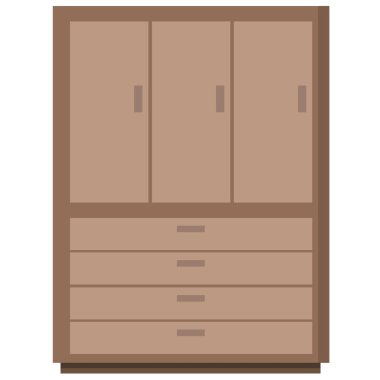 dolap simgesi tasarımı, ev dekorasyonu iç yapı dairesi ve konut temalı Vektör illüstrasyonu