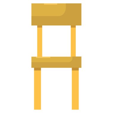 Tahta tabure ikonu vektör illüstrasyon grafik tasarımı