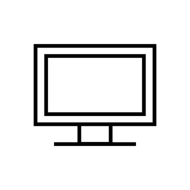 Beyaz arka plan üzerinde izole bilgisayar monitör simgesini