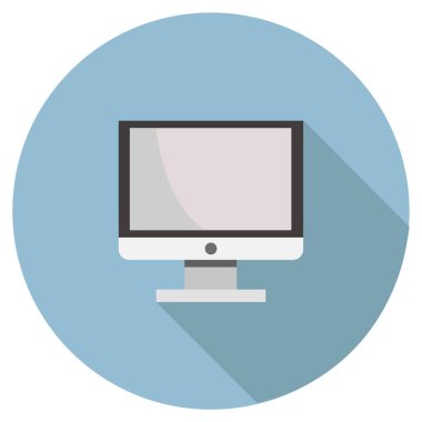 Beyaz arka plan üzerinde izole bilgisayar monitör simgesini