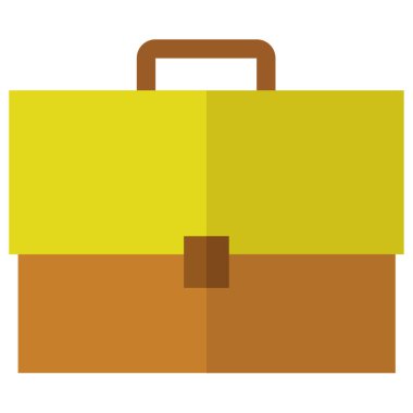 sarı ve turuncu evrak çantası izole edilmiş düz simge