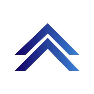 Logo tasarım şablonu yukarı doğru ok atar.