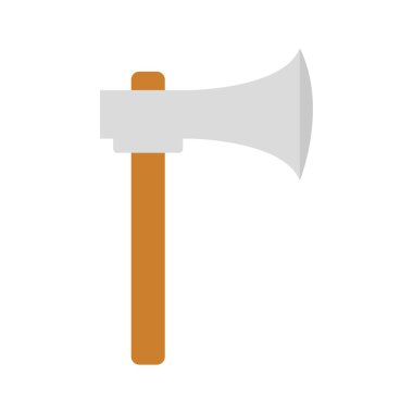 Düz bir arkaplanda izole edilmiş balta simgesi. 