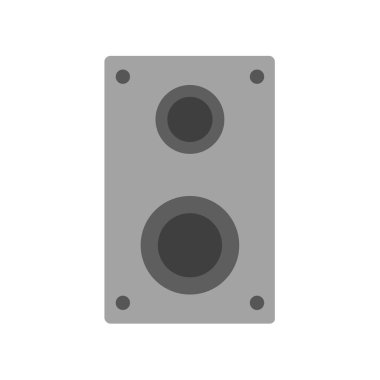 Ses hoparlörü simgesi. Subwoofer simgesi beyazda izole edildi 