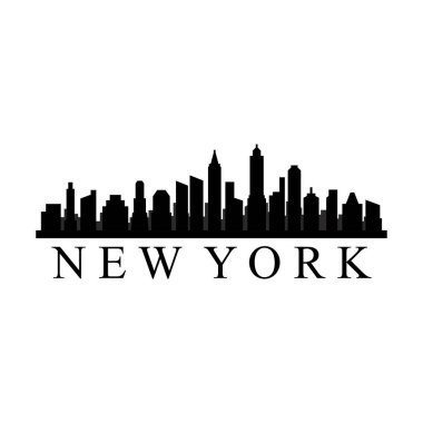 New York şehrinin ufuk çizgisi vektör tasarımı çizimi