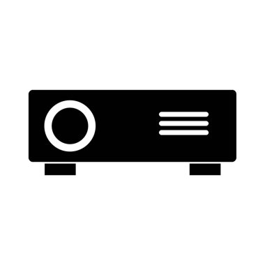 Projektörün beyaz arkaplanda izole edilmiş simge vektörü.