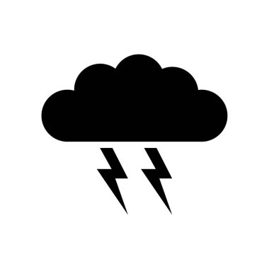 Şimşek simgesi vektör illüstrasyonlu bulut