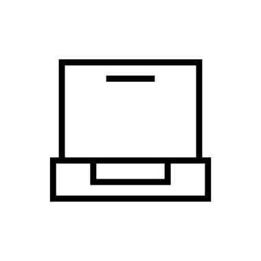 Beyaz arka planda yalıtılmış dizüstü bilgisayar simgesi