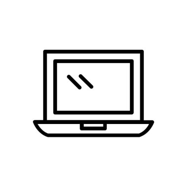 Beyaz arka planda yalıtılmış dizüstü bilgisayar simgesi