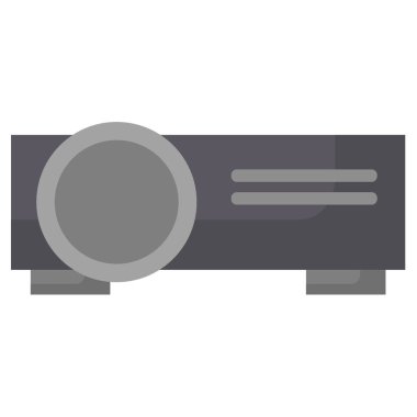 Projektörün beyaz arkaplanda izole edilmiş simge vektörü.