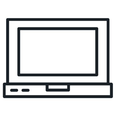 Beyaz arka planda yalıtılmış dizüstü bilgisayar simgesi