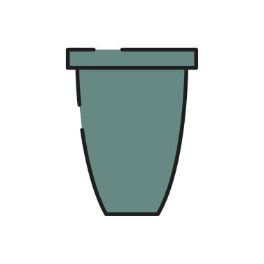 Kova ikonu. Beyaz arkaplanda izole vektör illüstrasyonu. 