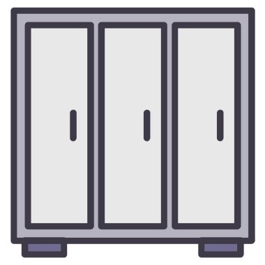 Beyaz arka plan üzerinde izole gardırop simgesi