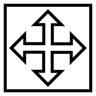 Beyaz bir arka plan üzerinde gösterilen simge okları genişletin