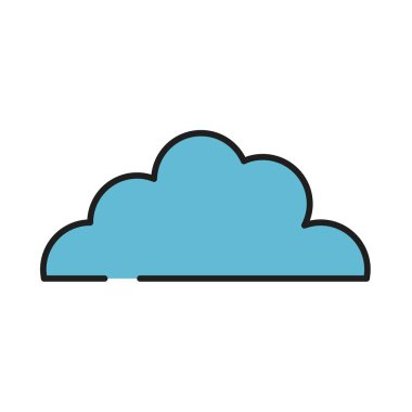 Bulut simgesi. İnce çizgi ve dolgu stili. vektör izole