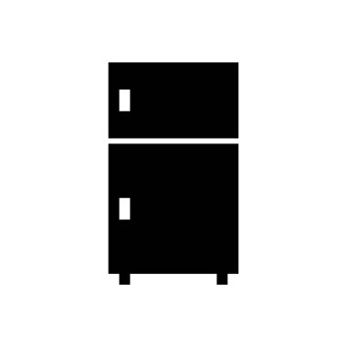 Web ve mobil uygulaması tasarımı, buzdolabı logo kavramı için beyaz arka plan üzerinde izole buzdolabı simge vektör