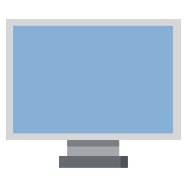 Beyaz arka plan üzerinde izole bilgisayar monitör simgesini