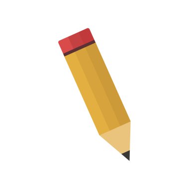 Beyaz arkaplanda izole edilmiş silgi simgesine sahip kalem